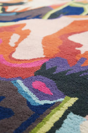 Brilliant Poppies Multicolor Floral Area Rug Bedroom and Living Room