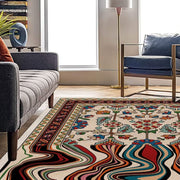 Brown Hand Tufted Melting Persian Design Area Rug for Living Room & Bedroom