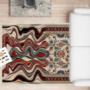 Brown Hand Tufted Melting Persian Design Area Rug for Living Room & Bedroom