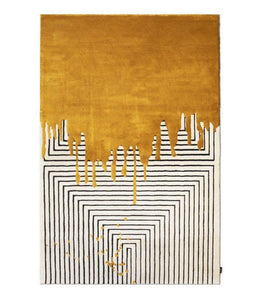 Yellow Melting Modern Area Rug for Bedroom & Living Room