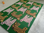 Green Hand Tufted Catwalk Area Rug for Living Room and Bedroom