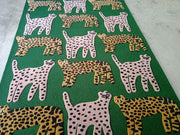 Green Hand Tufted Catwalk Area Rug for Living Room and Bedroom