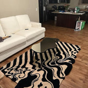 Black Melting Modern Area Rug for Bedroom & Living Room