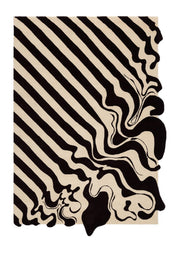 Black Melting Modern Area Rug for Bedroom & Living Room