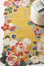 Aracelli Jardin Yellow Floral Area Rug for Living Room and Bedroom