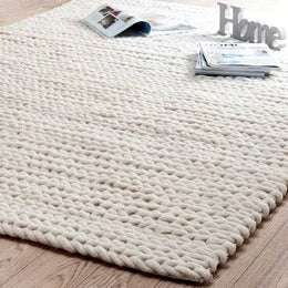 Hand Knitted Chunky Wool Area Rug