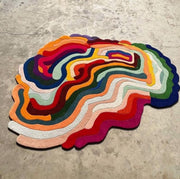 Multicolor Hand Tufted Irregular Shape Modern Area Rug for Bedroom & Living Room