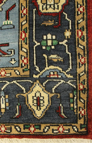 Red Modern Oushak Hand Knotted Rug