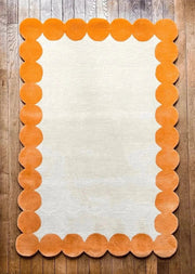 Modern Hand Tufted Scalloped Area Rug for Bedroom & Living Room