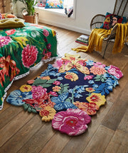 Multicolor Butterfly Hand Tufted Floral Area Rug for Living Room and Bedroom