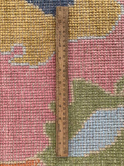 Exquisite Pink Hand Knotted Rug Oushak
