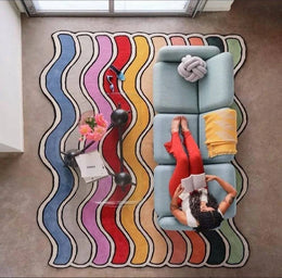 Zig Zag Rainbow Modern Rug