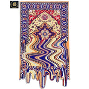 Blue Hand Tufted Melting Persian Design Area Rug for Living Room & Bedroom