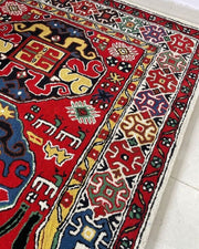 Red Hand Tufted Melting Persian Design Area Rug for Living Room & Bedroom