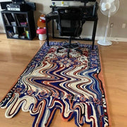 Blue Hand Tufted Melting Persian Design Area Rug for Living Room & Bedroom