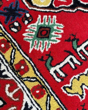 Red Hand Tufted Melting Persian Design Area Rug for Living Room & Bedroom