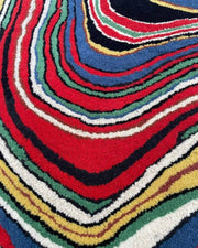 Red Hand Tufted Melting Persian Design Area Rug for Living Room & Bedroom