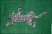 Green Climbing Leopard Hand Tufted Runner Rug for Hallway and Stair