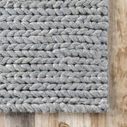 Hand Knitted Chunky Wool Area Rug